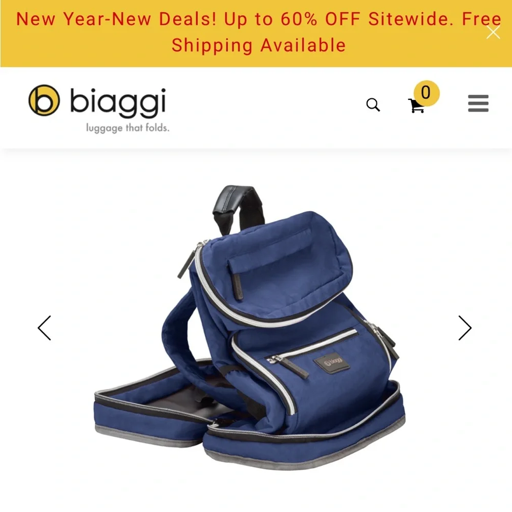 Biaggi Zipsak travel backpack blue like new - Picture 5 of 9